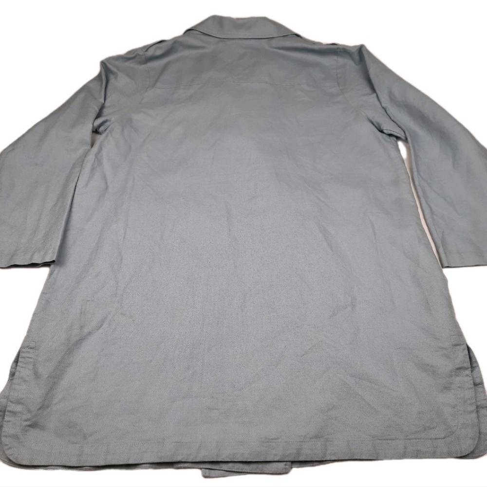 NWT J. Jill Linen Cotton Lightweight Peacoat Blazer Dusty Blue Size 2XL Breeze - Picture 6 of 10